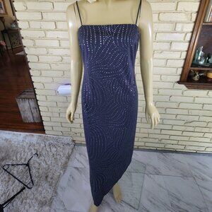 Euc Arianna Womens Formal Dress Gray Silver Sequinned Size 4